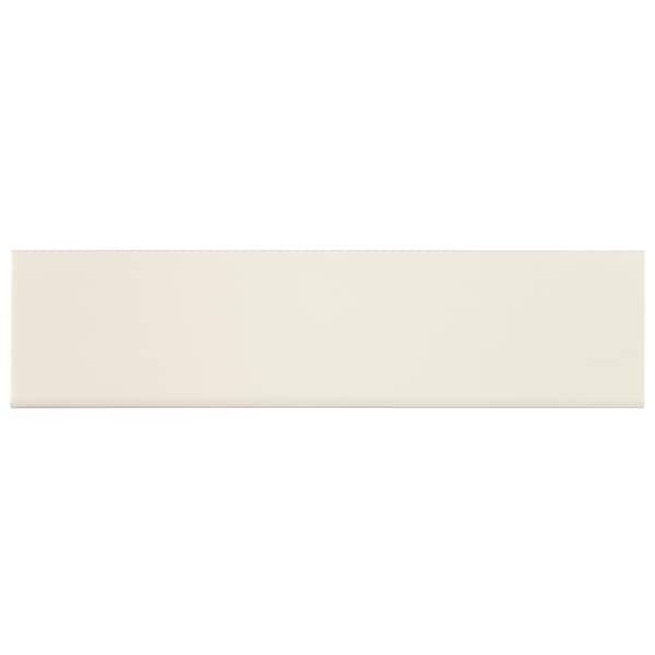 Almond Glossy SAMPLE Ceramic Bull Nose Tile Trim In Beige